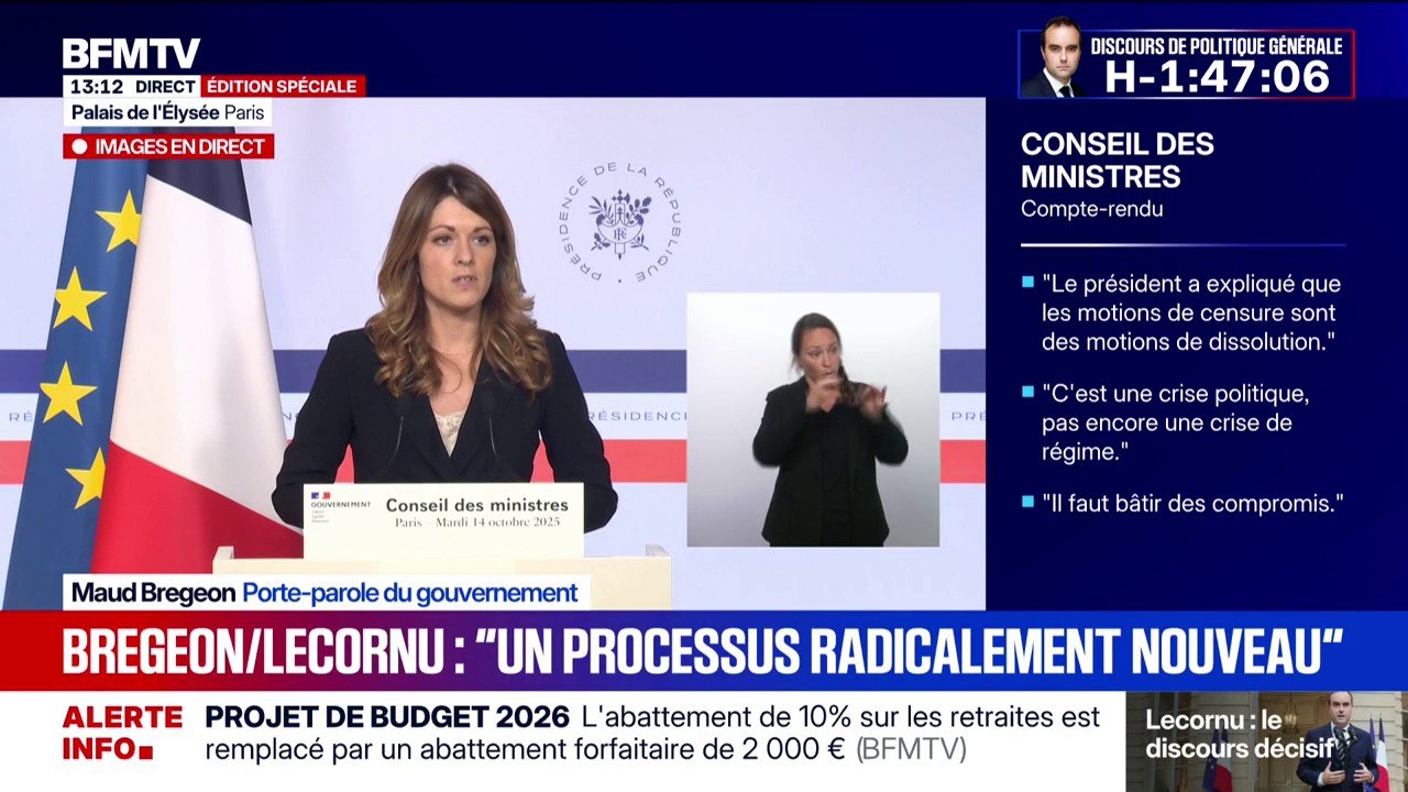 Renoncement au 49.3: "C'est une rupture totale", souligne Maud Bregeon, porte-parole du gouvernement