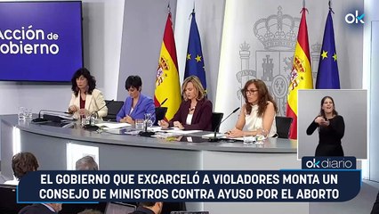 El Gobierno que excarceló a violadores monta un Consejo de Ministros contra Ayuso por el aborto