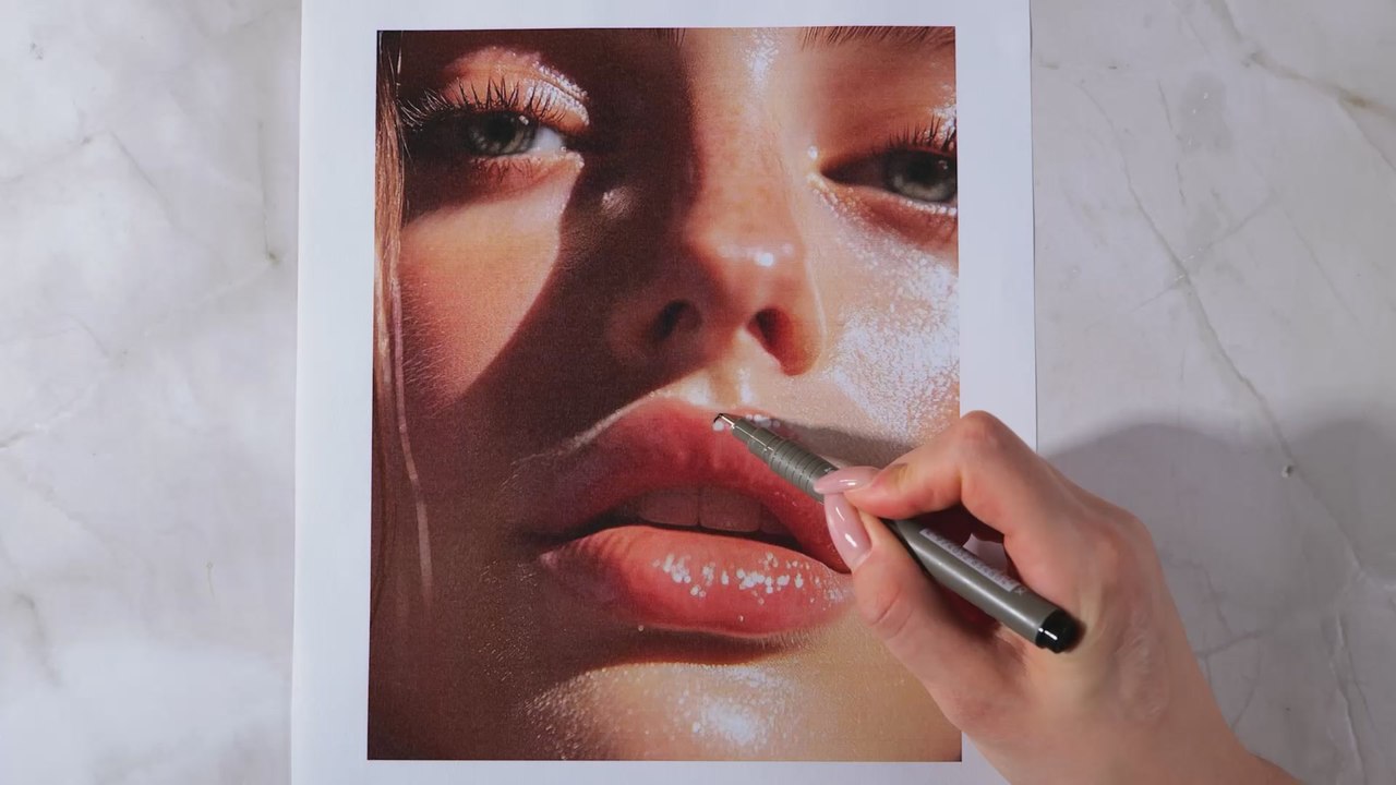 Drawing hack for realistic lips👄
