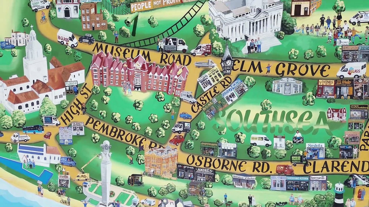 Behind Portsmouth's most famous mural