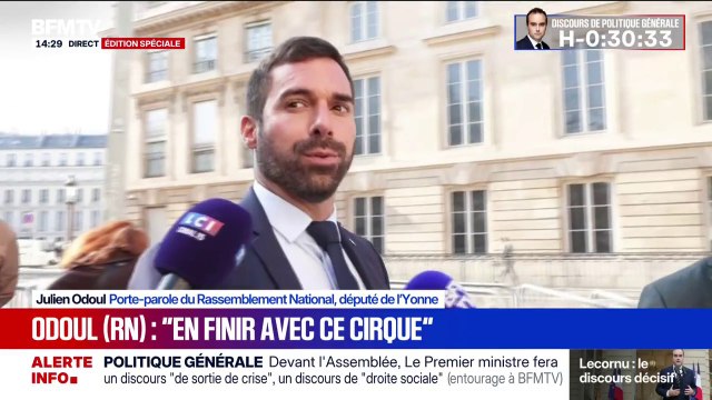 En finir avec ce cirque : Rien ne pourra convaincre le RN de ne pas censurer le gouvernement Lecornu, assure Julien Odoul (RN)