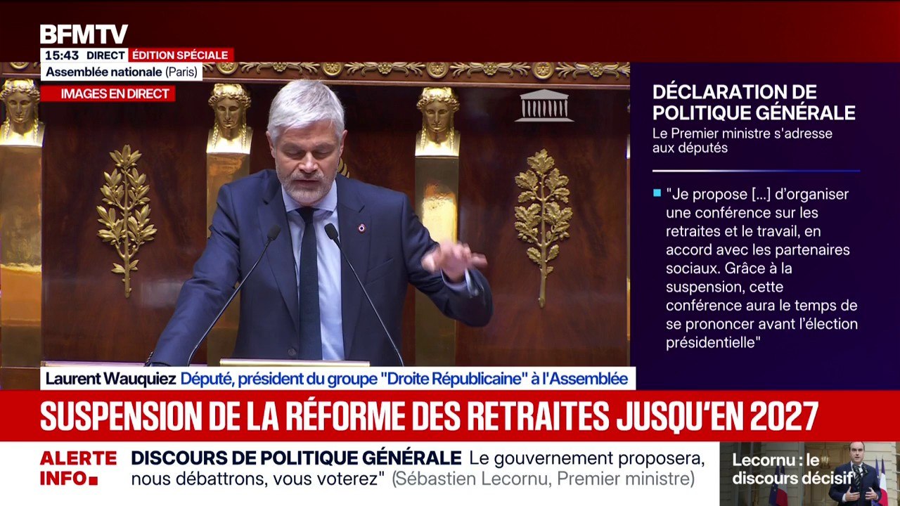 Discours de Sébastien Lecornu: Laurent Wauquiez demande "un effort minimal" aux parlementaires d'ici la présidentielle 2027