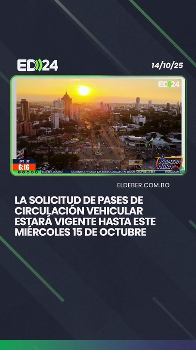La solicitud de pases de circulación vehicular estará vigente hasta este miércoles 15 de octubre