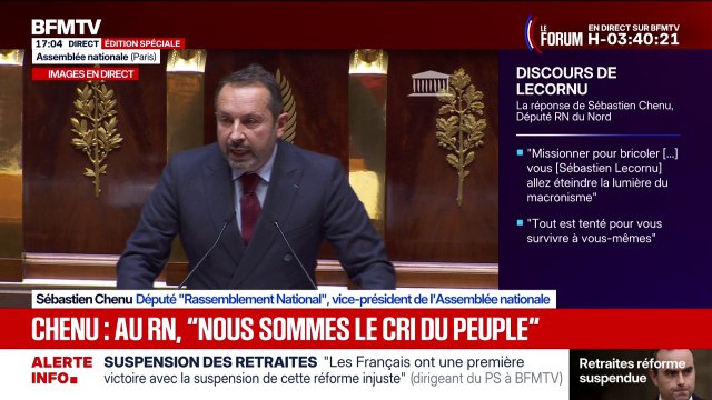 Nous sommes le cri du peuple , déclare Sébastien Chenu, député RN, à l'Assemblée nationale