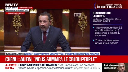 "Nous sommes le cri du peuple", déclare Sébastien Chenu, député RN, à l'Assemblée nationale