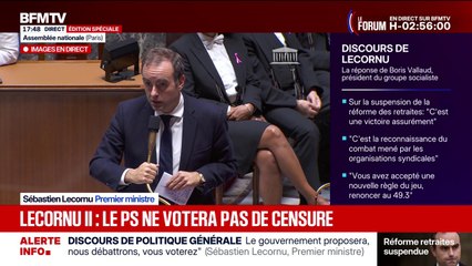 Suspension de la réforme des retraites: "Je vois déjà une certaine presse de droite qui serait tentée de dire au fond que cela serait un chèque en blanc, au contraire c'est une opportunité", déclare Sébastien Lecornu