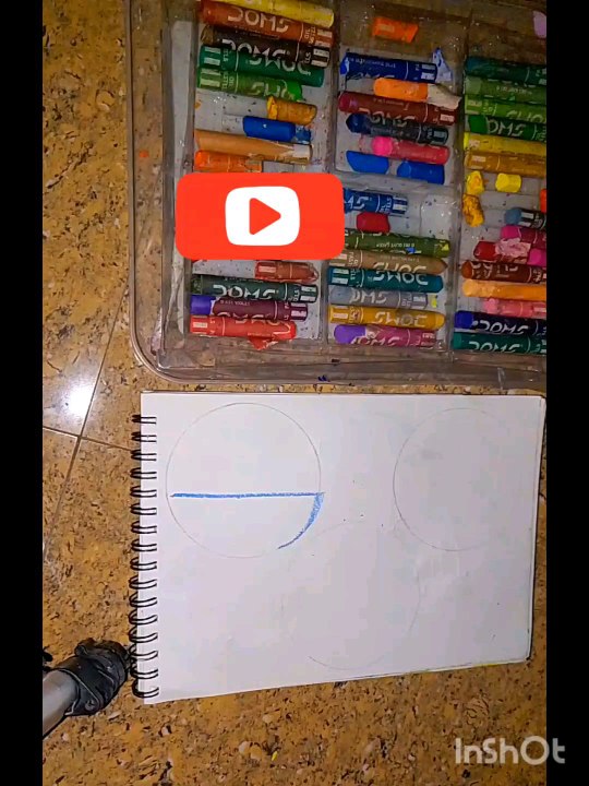 moonlight scenery drawing oil pastels.