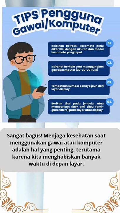 Apa saja tips sehat saat menggunakan gawai atau komputer