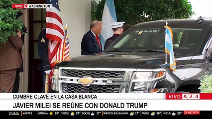 Trump recibió a Milei en las puertas de la Casa Blanca