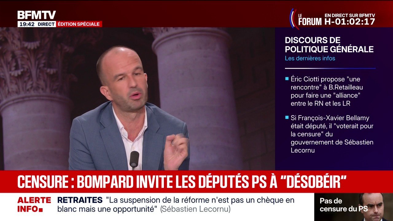 Motion de destitution d'Emmanuel Macron: Manuel Bompard (LFI) assure que le parti "va la redéposer"