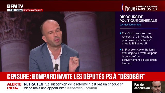 Motion de destitution d'Emmanuel Macron: Manuel Bompard (LFI) assure que le parti va la redéposer