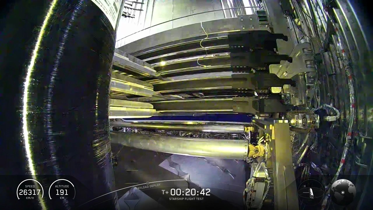 Despliegue de los simuladores de Starlink de la Starship 38