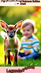 Unbelievable bond between babies and Deer | incredible humanity | Amazing Scene #inspiration #love
