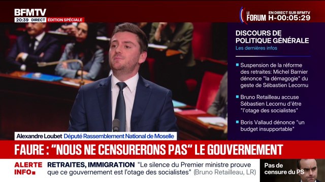 Gouvernement Lecornu: Tous ceux qui décident de ne pas censurer ce gouvernement vont se rendre complices d'un budget catastrophique , clame Alexandre Loubet, député RN de Moselle