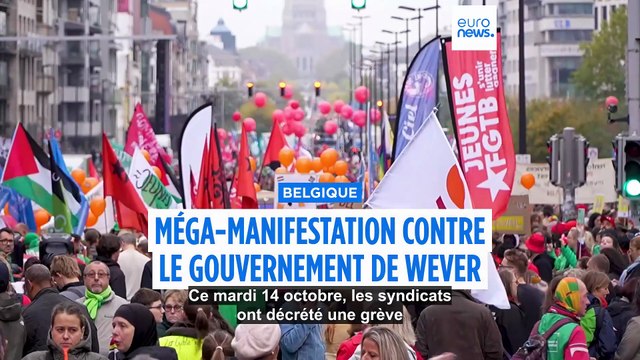 Belgique : des dizaines de milliers de manifestants bloquent les rues de Bruxelles