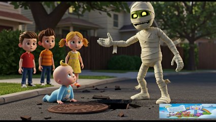 "Don’t Play on the Manhole, Stay Safe! 🚫 Safety Song for Kids | Learn Street Safety with Mummy, Witch & Monster"