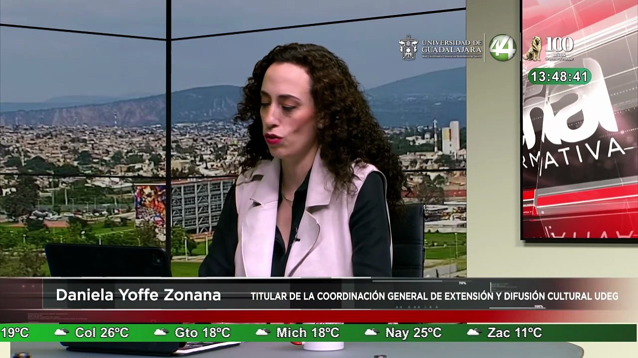 Daniela Yoffe Zonana habla sobre La UdeG celebra su centenario con eventos culturales.
