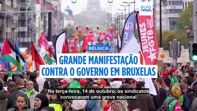 Bélgica: dezenas de milhares de manifestantes bloqueiam as ruas de Bruxelas