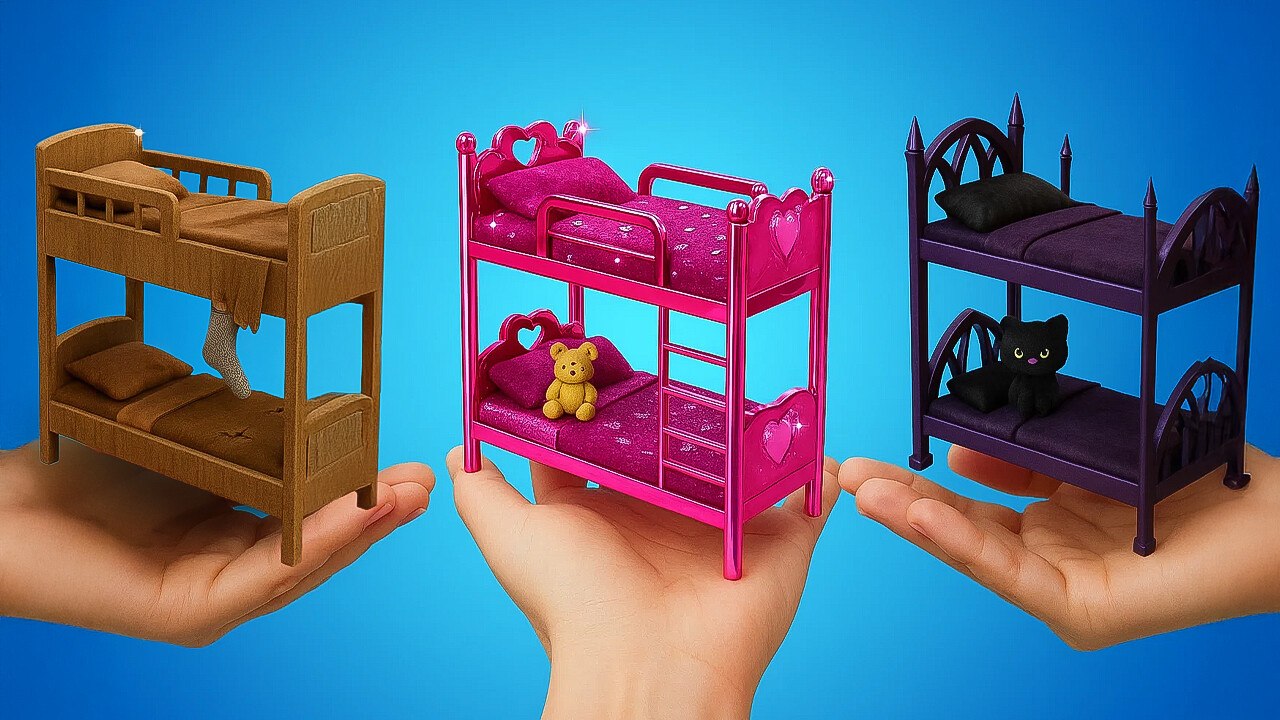 Défi de relooking de chambre esthétique Goth vs Rose ✨ Transformation de lit superposé !