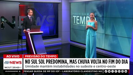 Previsão do Tempo: umidade traz instabilidade no Sudeste e Centro-Oeste; Camila Yunes comenta