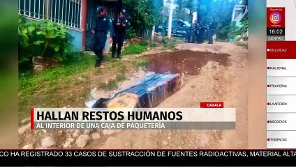 Dentro de una caja encuentran los restos de una persona en Oaxaca