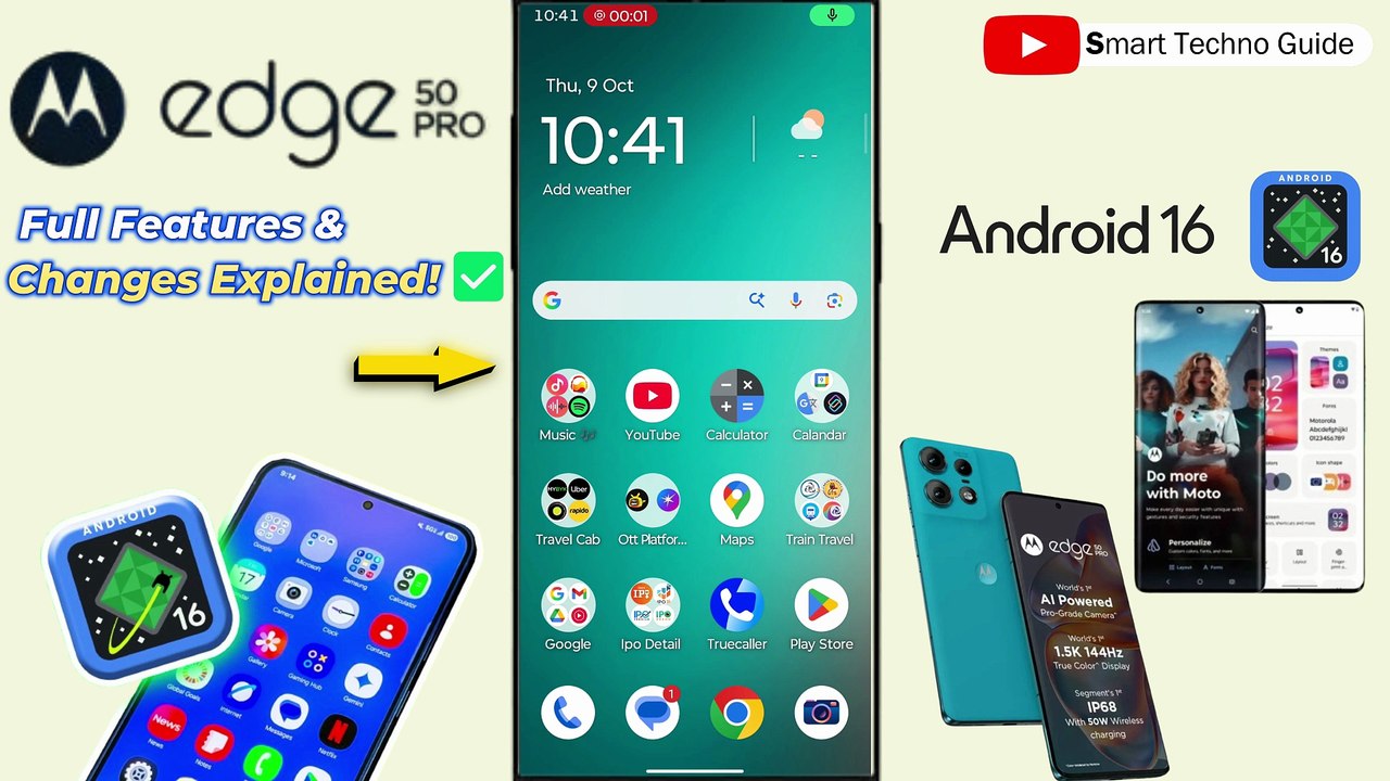 Motorola edge 50 pro android 16 update review Features🔥New UI, Performance,Battery & Camera Upgrades