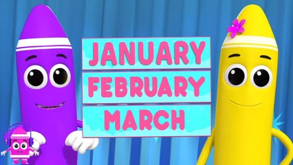 Mois de l’année en Français | Zebra Française | Chansons pour Enfants & Comptines 4K | Nursery Rhymes