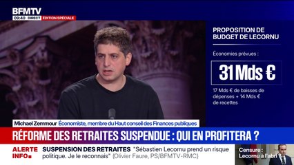 Michael Zemmour, économiste, explique que  l’application de la réforme des retraites est “décalée d’une génération”