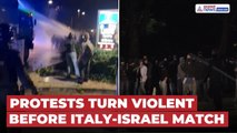 Pro-Palestinian Protesters Clash With Police During Italy-Israel World Cup Match