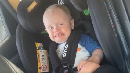 Toddler isn't a fan of Dad heading to store without him but he soon has a change of heart