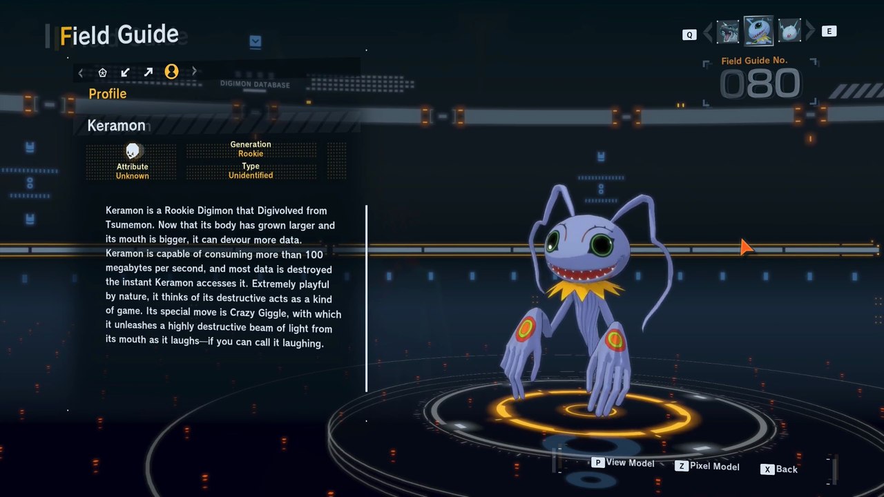 keramon all digivolution/de-digivolution/profile Digimon Story Time Stranger