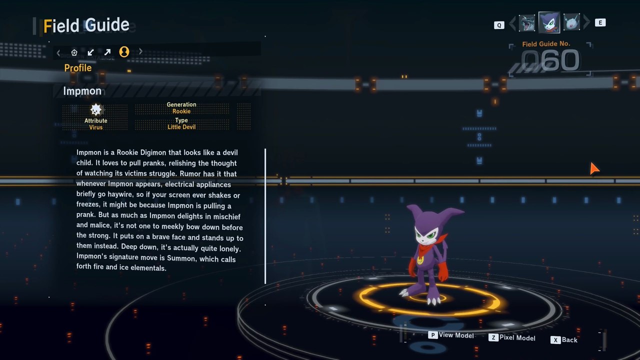 impmon all digivolution/de-digivolution/profile Digimon Story Time Stranger