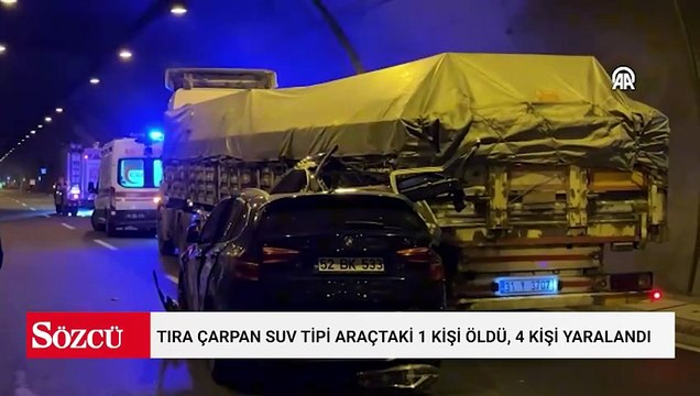 Tıra çarpan SUV tipi araçtaki 1 kişi öldü, 4 kişi yaralandı