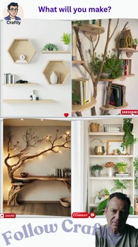 Creative shelves that make any corner look designer-made 😍 From minimal wood pieces to luxury wall displays — every idea is a masterpiece of imagination! Fair use: multiple creators credited in video. Follow @CraftlyReacts f Reacts | DIY videos | crafts