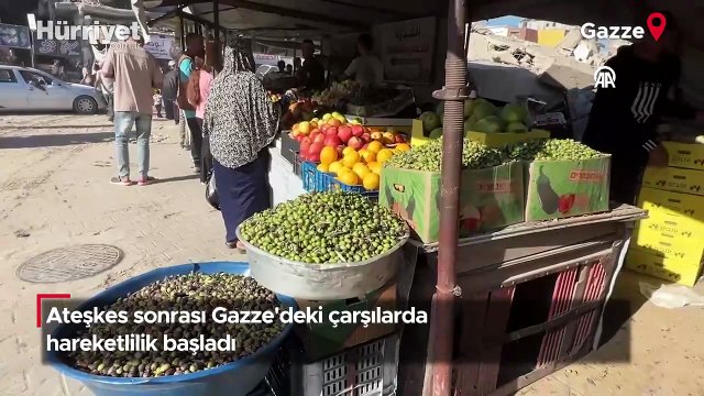 Ateşkes sonrası Gazze'deki çarşılarda hareketlilik başladı