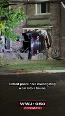 Car smashes right through front door of Detroit home