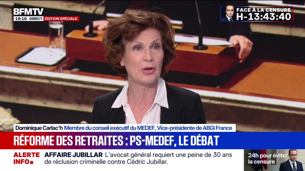 Suspension de la réforme des retraites: "On a encore moins de marge de manœuvre pour faire un budget", estime Dominique Carla'ch, membre du conseil exécutif du Medef