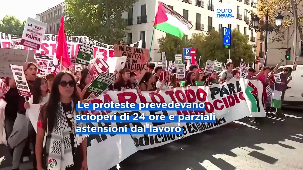 La Spagna si ferma per Gaza: sciopero generale e cortei in tutto il Paese