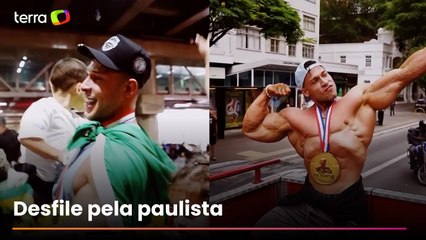 Ramon Dino é recebido com festa em São Paulo após título no Mr. Olympia