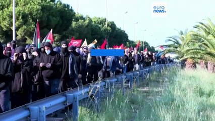 Milhares de pessoas protestam em Espanha durante greve geral pela Palestina