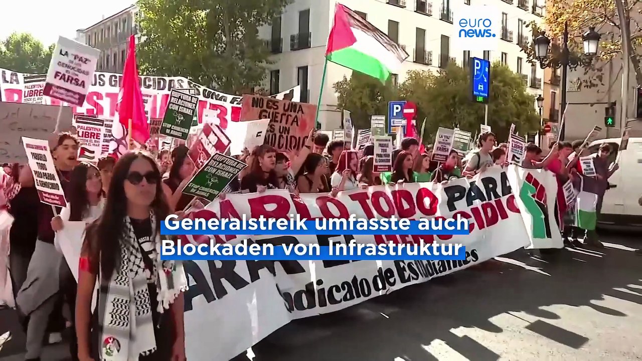 Generalstreik: Tausende demonstrieren in ganz Spanien für Palästina