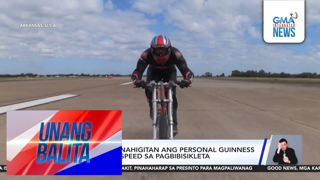 British cyclist, nahigitan ang personal Guinness World Record speed sa pagbibisikleta | Unang Balita