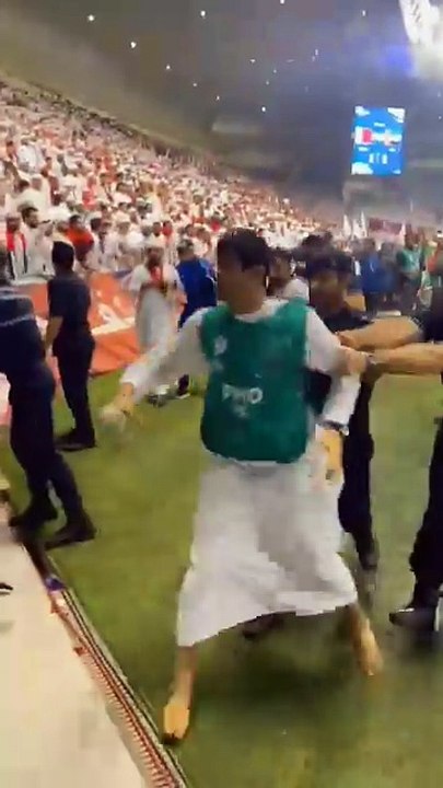 Supporter of UAE and Qatar football team gone mad