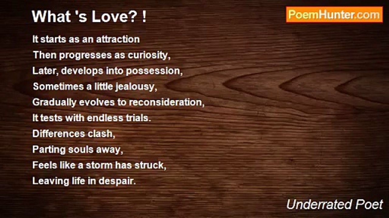 Underrated Poet - What 's Love? !