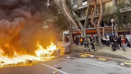 Clashes in Barcelona as pro-Palestine protest turns violent