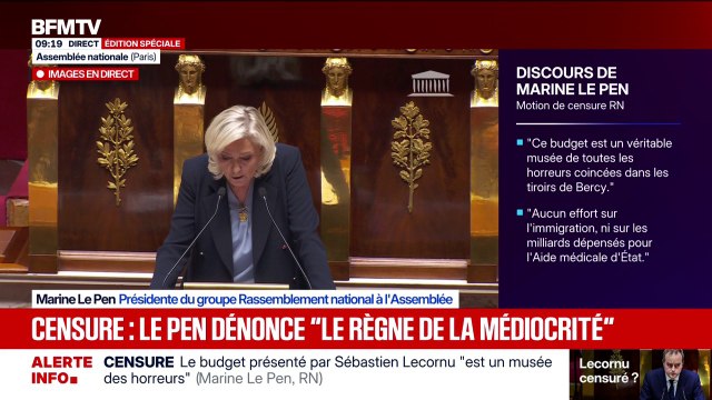 Marine Le Pen (RN): “Les maux de la France sont parfaitement connus, sauf peut-être d’un quarteron de gauchistes enfermés dans le déni du réel”