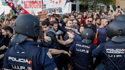 Altercados con activistas pro Palestina antes del partido Valencia Basket-Hapoel Tel Aviv