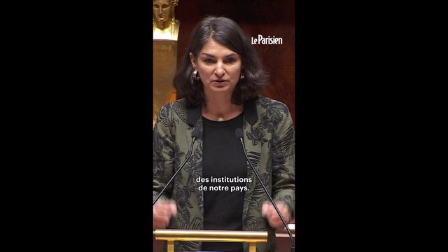 Aurélie Trouvé défend la motion de censure LFI