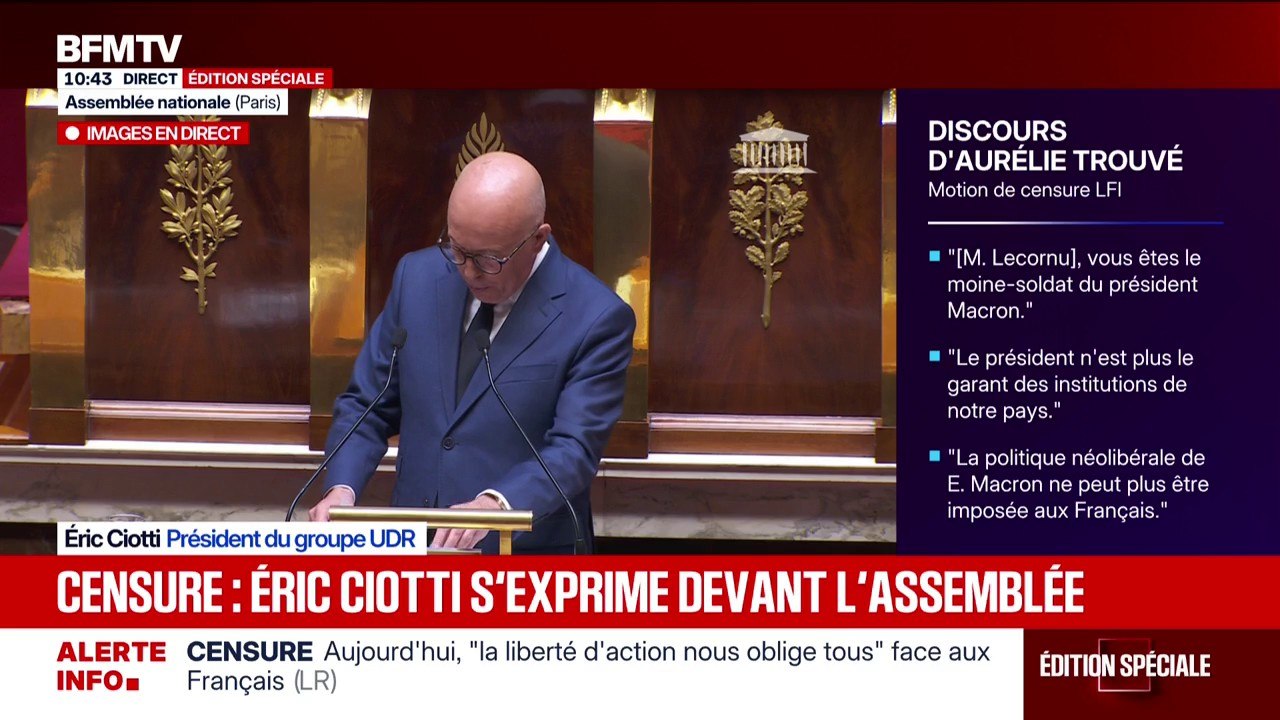 Éric Ciotti (UDR): “Ce dernier gouvernement n’est pas celui du redressement, c'est celui du renoncement”