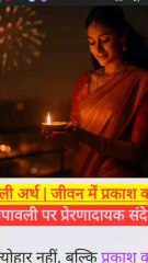 दीपावली का असली अर्थ है — अंधकार से प्रकाश की ओर बढ़ना। 🌟  अपने कर्मों से किसी और का जीवन रोशन करें 🙏  #DiwaliMotivation #SpiritualMessage #DeepawaliVibes #GoodThoughts #InnerLight